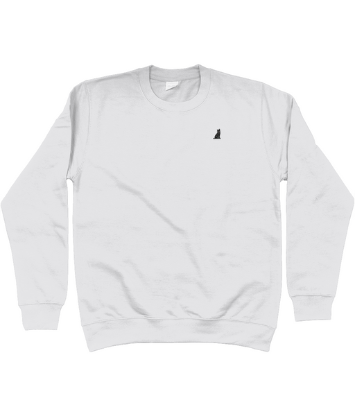 Black Cat Embroidered Sweatshirt