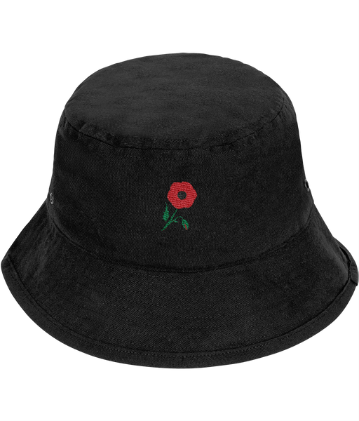 Poppy Embroidered Bucket Hat