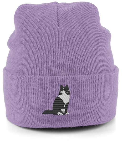 Cat Tuxedo Long Hair Cat Beanie