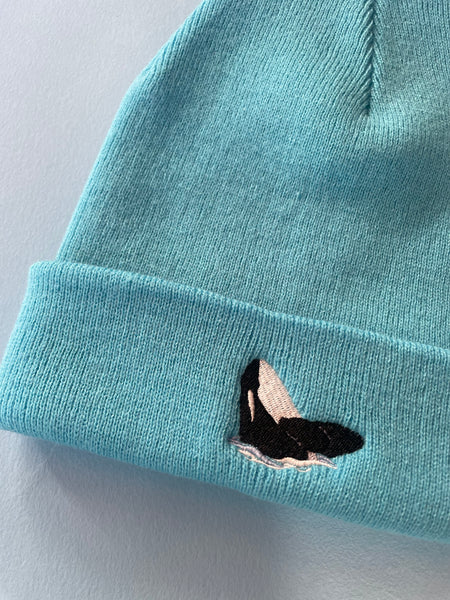 Orca Breaching Embroidered Beanie hat