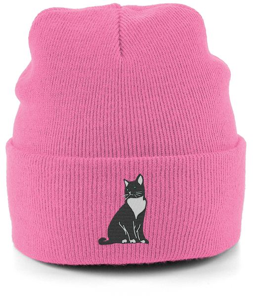 Black Cat Tuxedo beanie hat