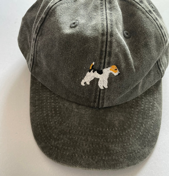 Fox Terrier Cap, Fox Terrier Embroidered Cap