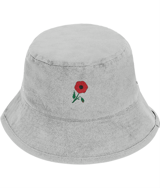 Poppy Embroidered Bucket Hat
