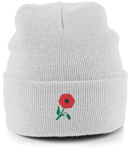 Poppy Embroidered Beanie Hat