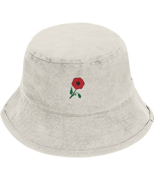 Poppy Embroidered Bucket Hat
