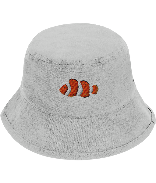 Clownfish embroidered Bucket hat, Embroidered by Wonderful World