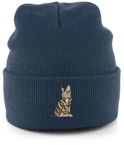 Tabby Cat Embroidered Beanie Hat