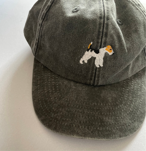 Fox Terrier Cap, Fox Terrier Embroidered Cap