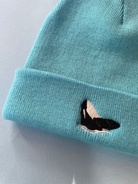 Orca Breaching Embroidered Beanie hat