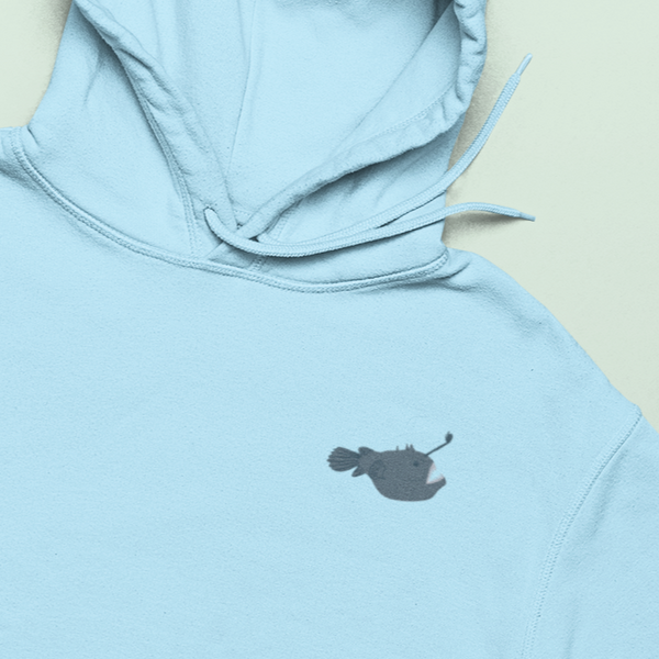 Anglerfish Embroidered Hoodie, Deep Sea Ocean Hoodie