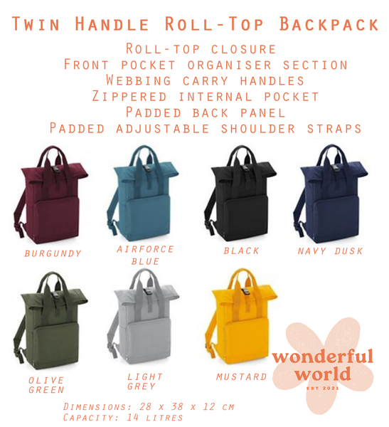 Manatee Embroidered Backpack