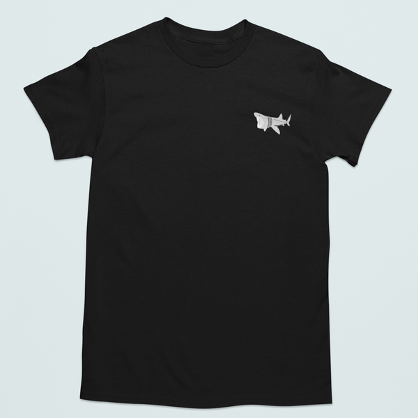 Basking Shark Tshirt, Embroidered Basking Shark T-shirt, Basking Shark Embroidered.