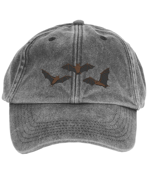 Bat Embroidered Denim Cap