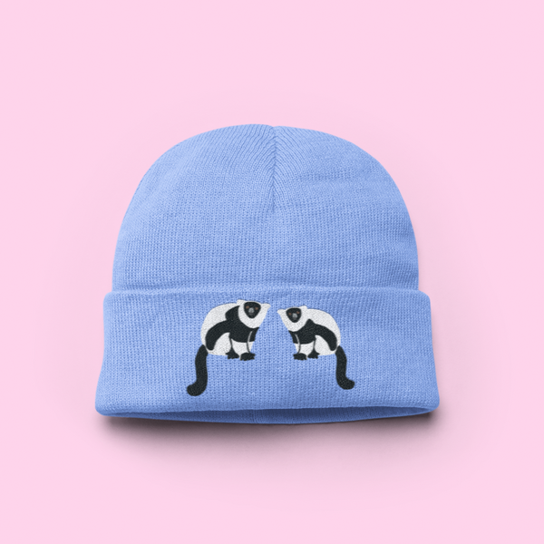 Black and White Ruffed Lemur Hat
