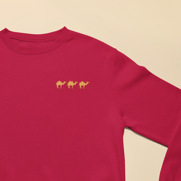 Camel Sweatshirt, Embroidered Camels by Wonderful World Clothing