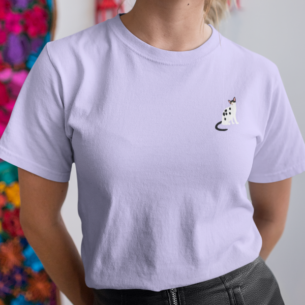 Cow Cat Tshirt, Black and White Cat T-Shirt