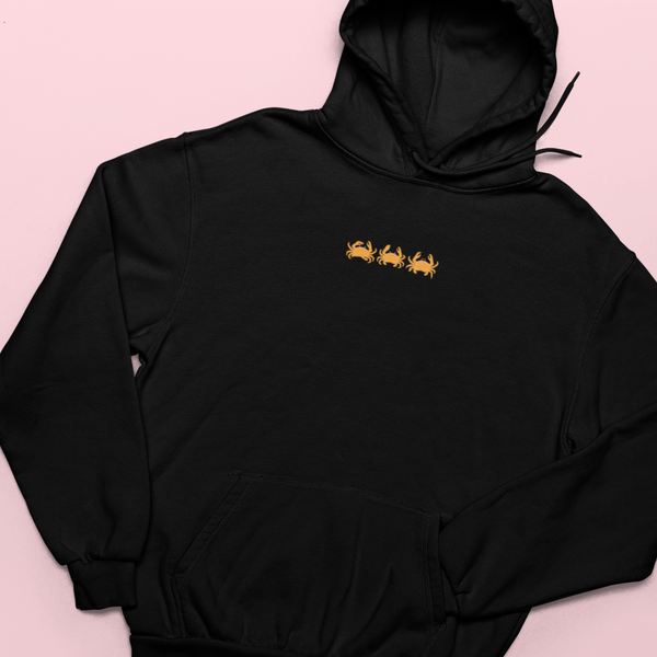 Crab embroidered Hoodie, Embroidered Crabs, Crab hoodie