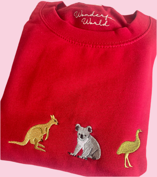 Australian Animals Embroidered Sweatshirt