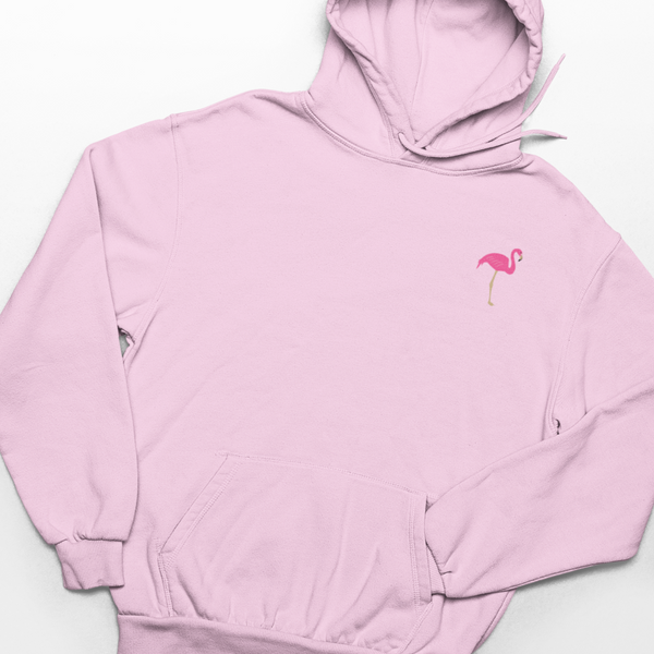 Flamingo Embroidered Hoodie, Flamingo Hoodie