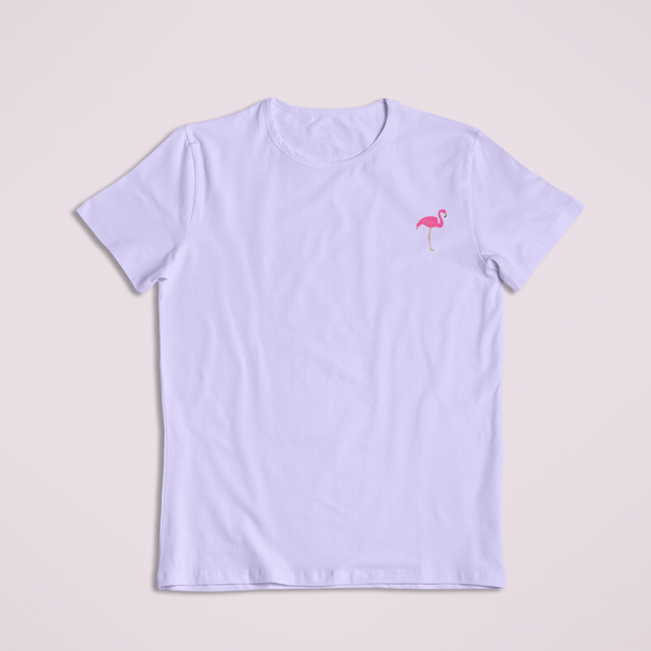 Flamingo Tshirt, Embroidered Flamingo Tshirt