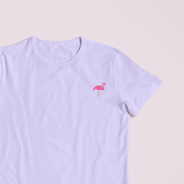 Flamingo Embroidered Tshirt, Flamingo Tshirt