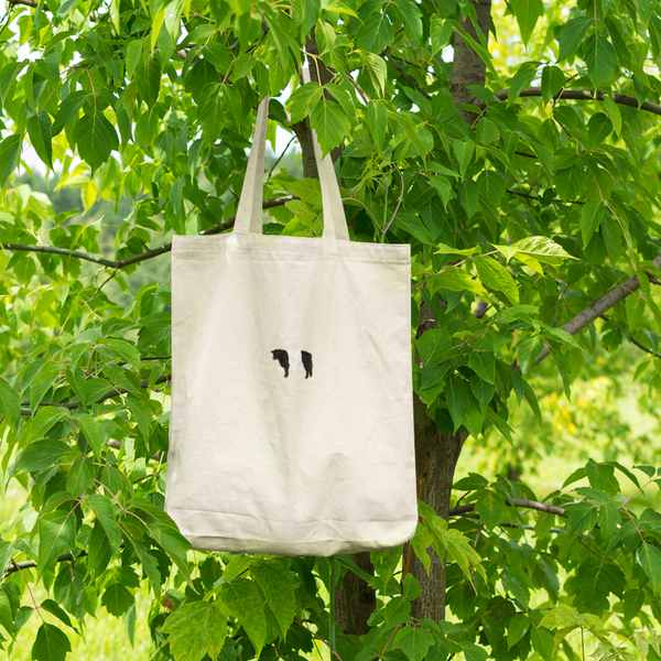 Belted Galloway Cow Tote Bag, Embroidered Galloway Cow Tote Bag