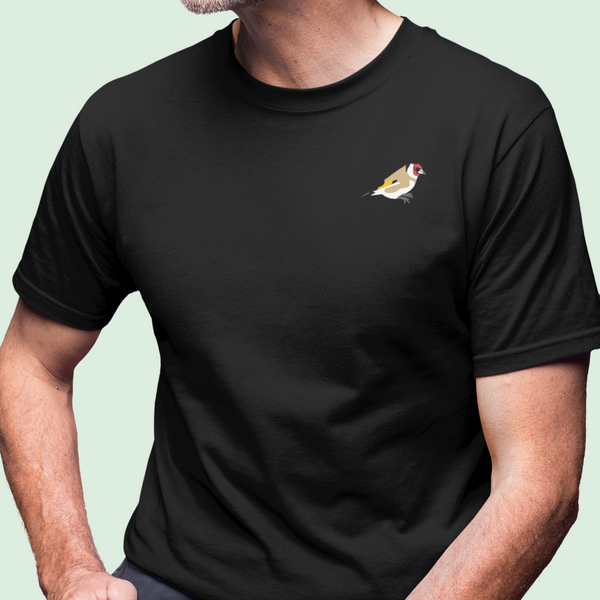 Goldfinch Bird Tshirt, Embroidered Goldfinch Tshirt, British Bird Goldfinch Tshirt