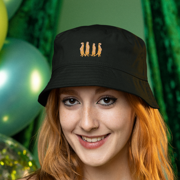 Meerkat Embroidered Bucket Hat