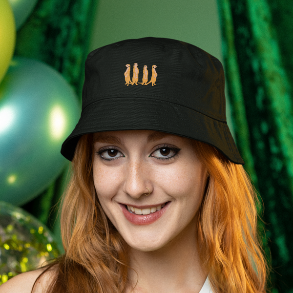 Meerkat Embroidered Bucket Hat