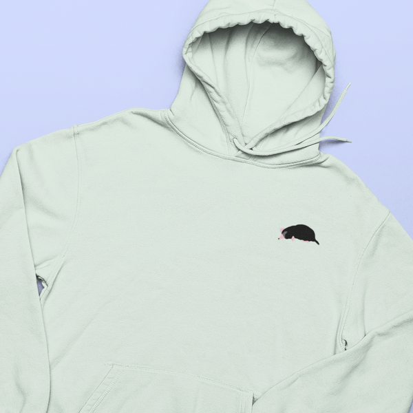 Mole embroidered Hoodie, Mole animal, Hoodie