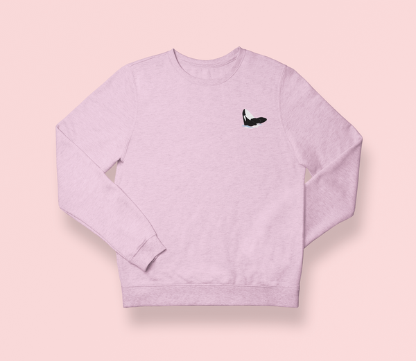 Orca Whale Breaching Embroidered Sweatshirt