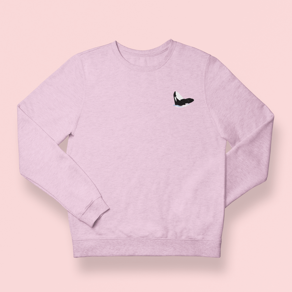 Orca Whale Breaching Embroidered Sweatshirt