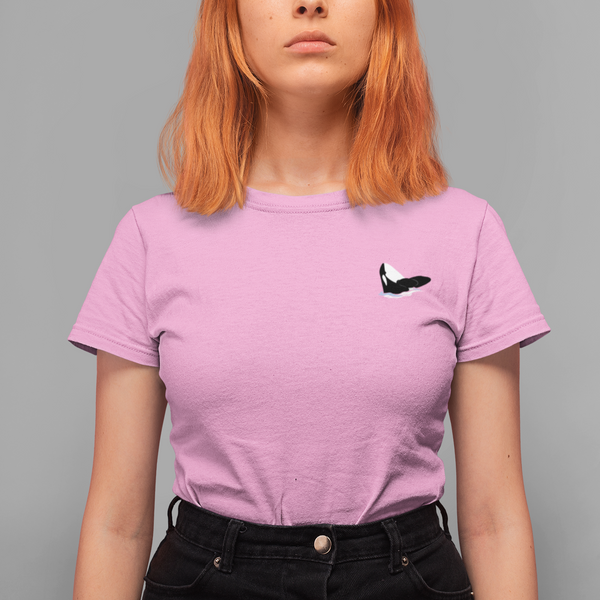 Orca Breaching Embroidered Tshirt