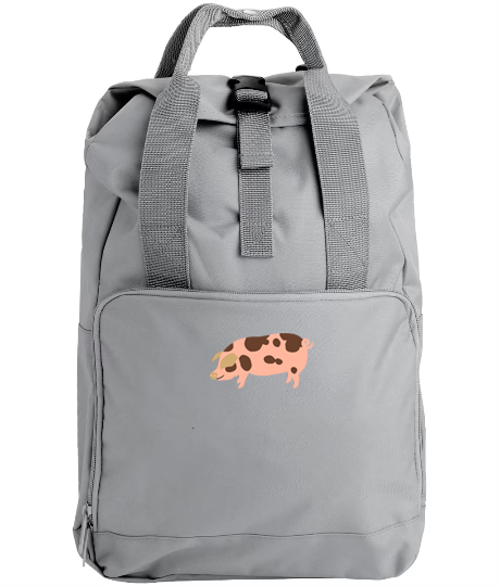 Pig Embroidered Backpack