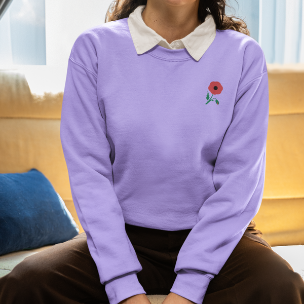 Poppy Flower Embroidered Jumper