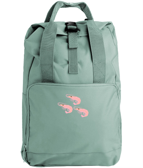 Shrimp Prawn Embroidered Backpack