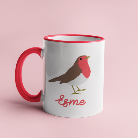 Robin Personalised Mug, Robin Redbreast Mug