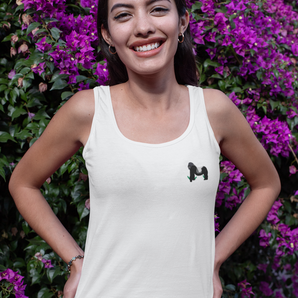 Silver Back Gorilla Vest Top, Embroidered Silver Back