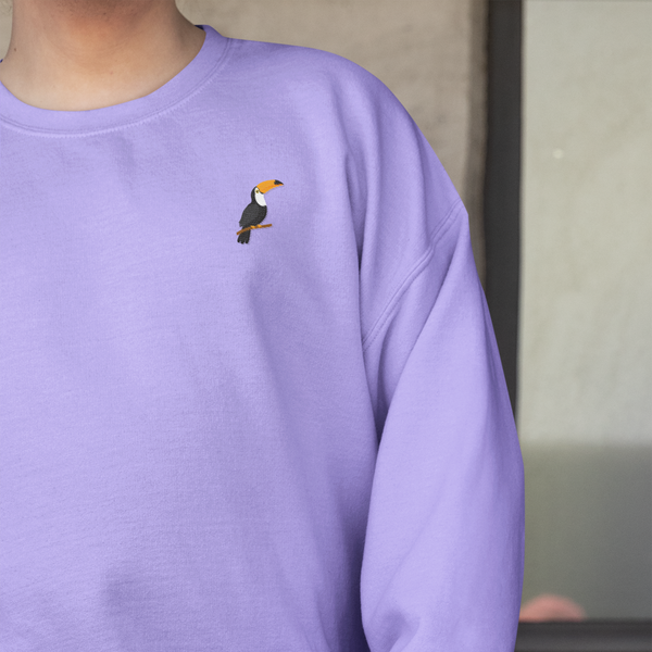 Toucan Bird Embroidered Jumper, Toucan Birds Sweatshirt