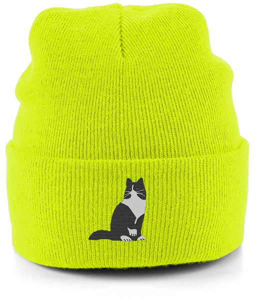 Cat Tuxedo Long Hair Cat Beanie