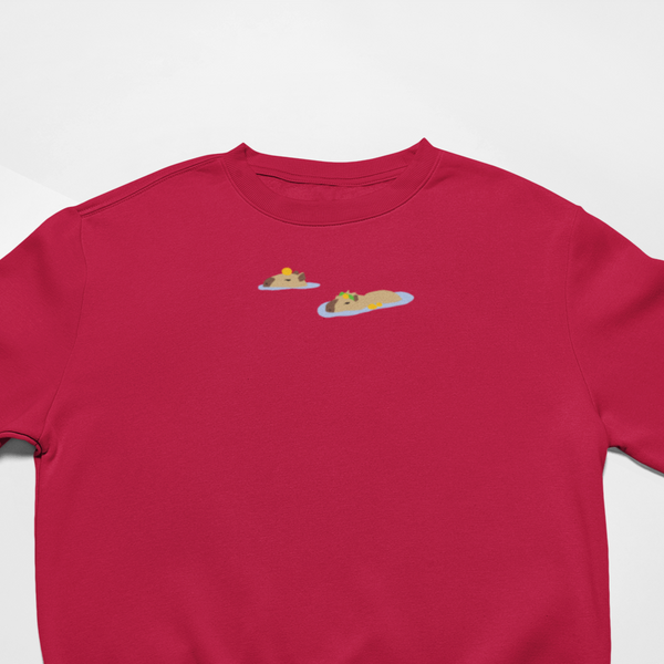 Cute Capybaras Embroidered Sweatshirt