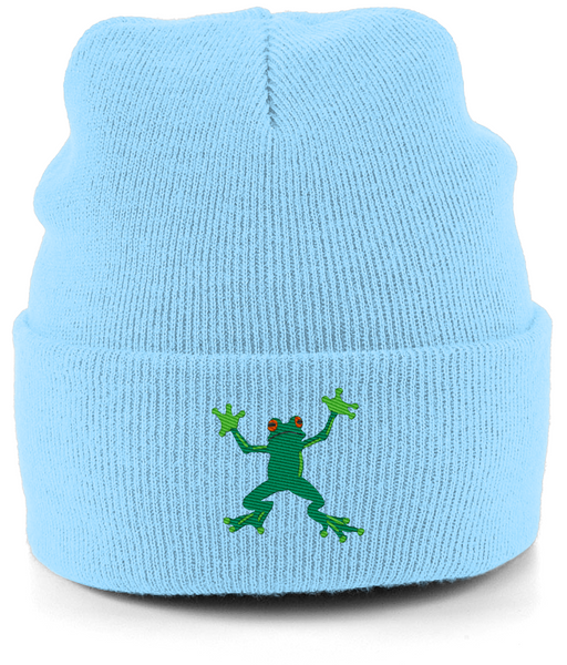 Frog Embroidered Beanie Hat