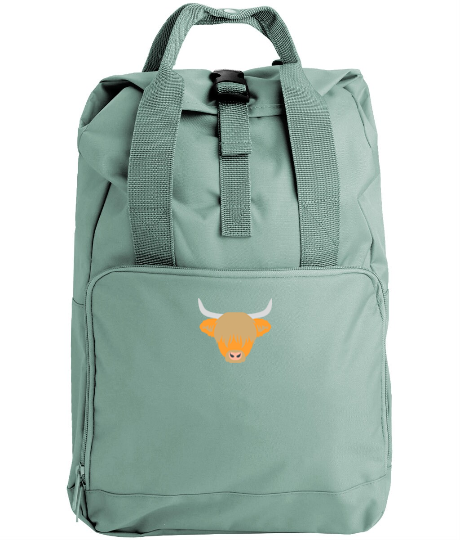 Highland Cow Embroidered Backpack