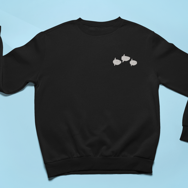 Ocean Sunfish Embroidered Sweatshirt, Common Mola Mola Fish, Deep Ocean Fish