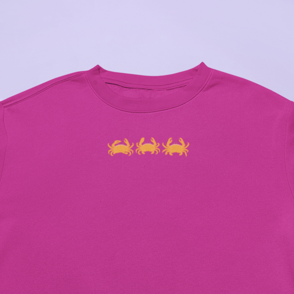 Crabs embroidered Jumper, Crab sweatshirt, Embroidered Crabs