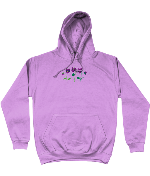 Violet embroidered hoodie