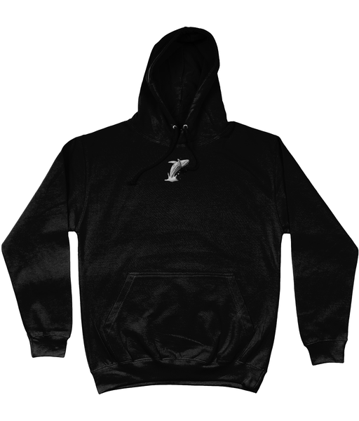 Humpback Whale Breaching Embroidered Hoodie
