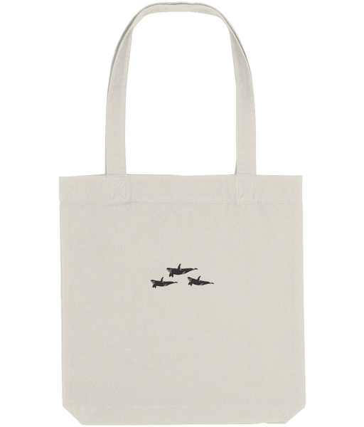 Orca Whale Embroidered Tote Bag