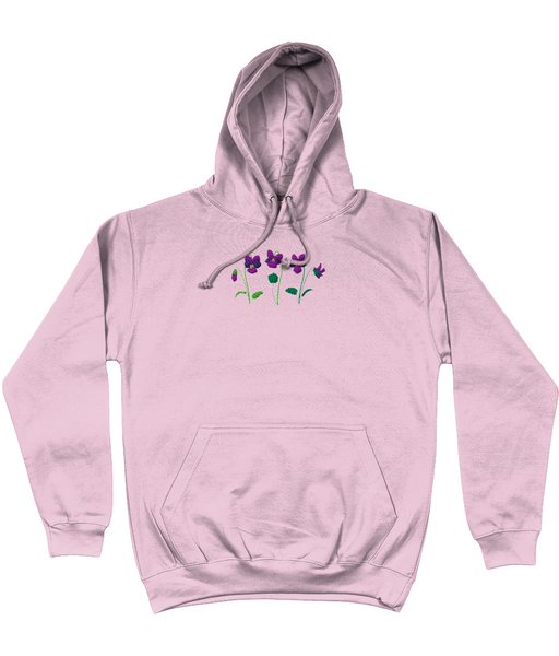 Violet embroidered hoodie