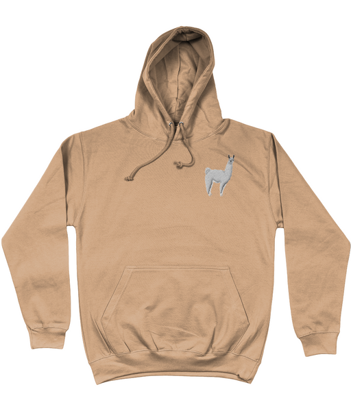 White Llama embroidered Hoodie
